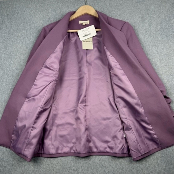 Dusty Purple Ruched Sleeve Woman's "Ee▪︎Some" Blazer - Size Lg. (NWT) - Picture 3 of 10